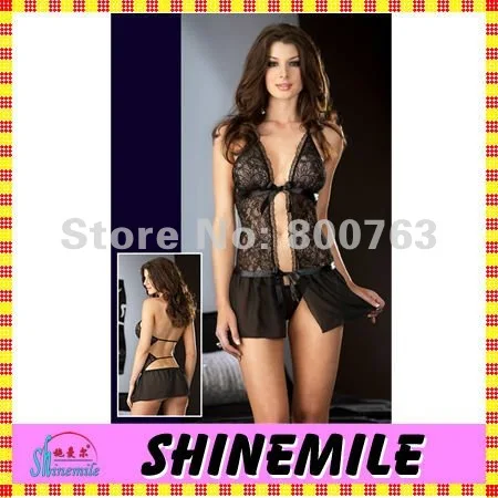 Sexy Lingerie 2 pcs lace Dress+ G-string one size Underwear kimono uniform sleepwear Costume Lingeries | Тематическая одежда и