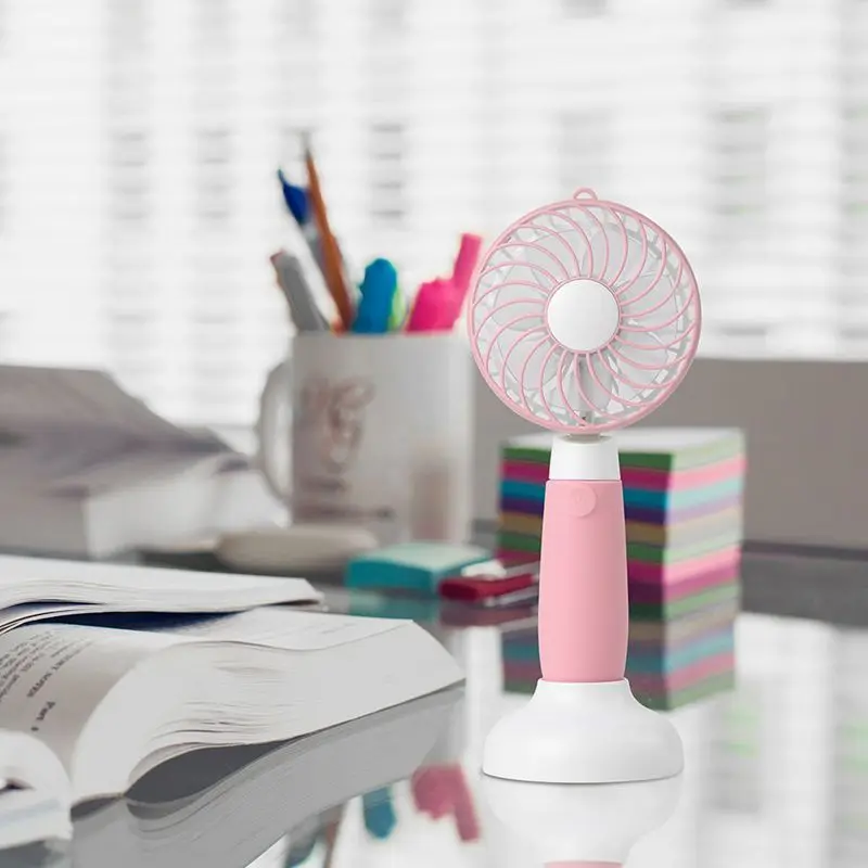 Portable Windmill USB Rechargeable Mini Fan 3-Speed Handheld Desktop (pink) | Бытовая техника