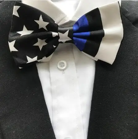 

10Pcs/lot American Police Mens Tie Flag Bow Ties Mens Bowknot Cravat Neckwear for Wedding Trade mission