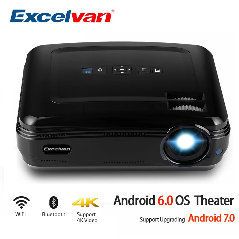 Светодиодный проектор Excelvan BL59 3500 люмен Android 6 0 встроенный Wi Fi поддержка Bluetooth 4 K