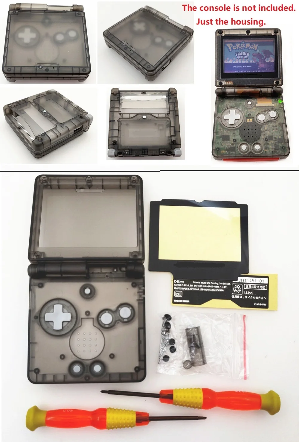Прозрачный черный прозрачный корпус Корпуса для nintendo для GBA SP ДЛЯ Gameboy Advance SP консоли