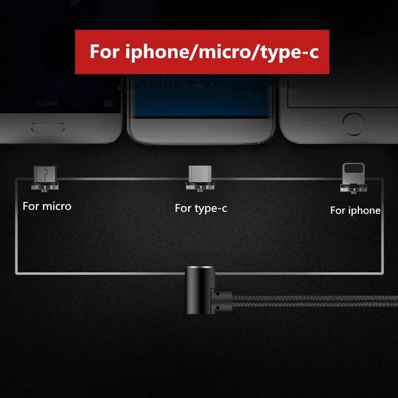 Магнитный зарядный кабель для мобильного телефона NOHON Elbow Samsung Huawei iPhone X 7 8 6 кабели