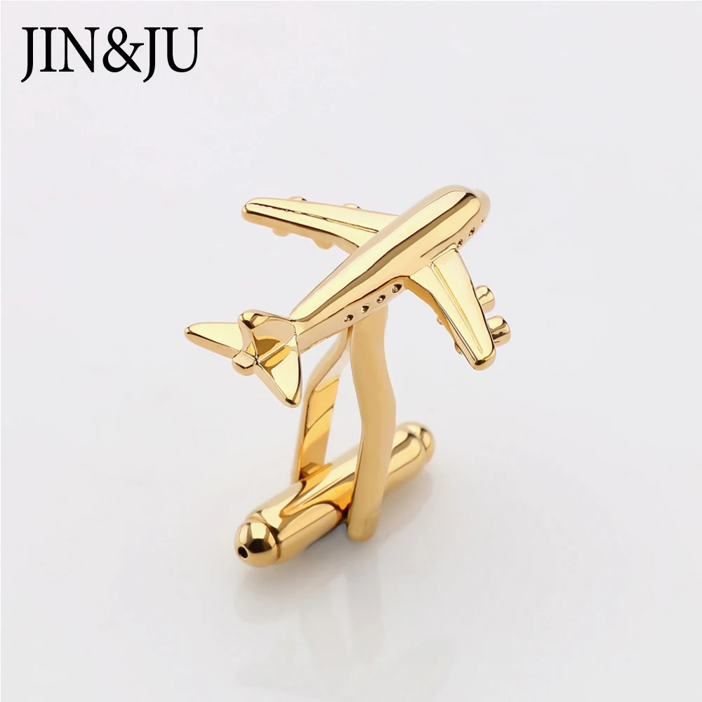 JIN& JU, мужские ювелирные изделия, дизайн самолета, аэроплан, свадебные украшения, два цвета, имитация, покрытие, стиль для мужчин, самолет, запонки