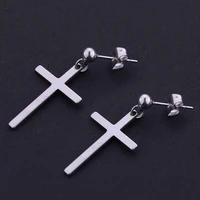 yonggang cross pendant unisex earring stud for man woman fashion statement jewelry 1 pair
