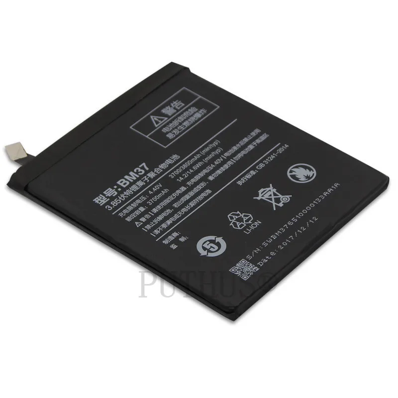 100% Оригинальная батарея Xiaomi BM37 bm37 настоящая 3800mAh для Mi 5S plus Mi5s bm 37 батареи +