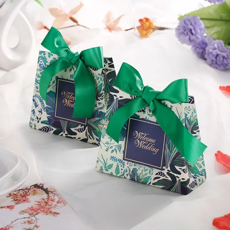 30 шт. зеленые листья растения серые мраморные коробки для конфет шоколадная