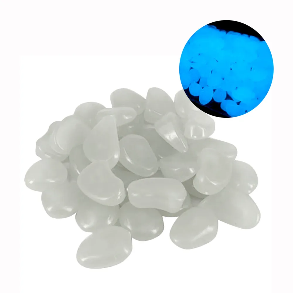 Высокое качество 100 шт светится в темноте искусственная светящаяся галька камень