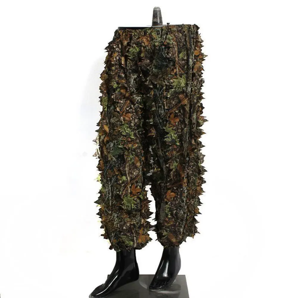 Охотничий костюм Ghillie 3D бионический камуфляж с листьями лес наблюдение за