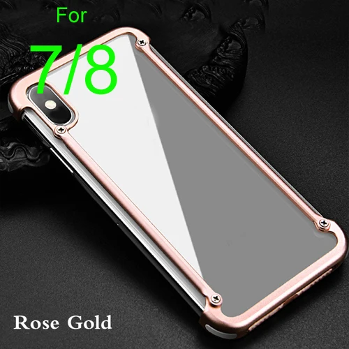 Металлический Utral-Thin Corver бампер чехол для iPhone XR, Простой деловой стиль с выемкой дизайн и силиконовая подушка безопасности - Цвет: rose gold
