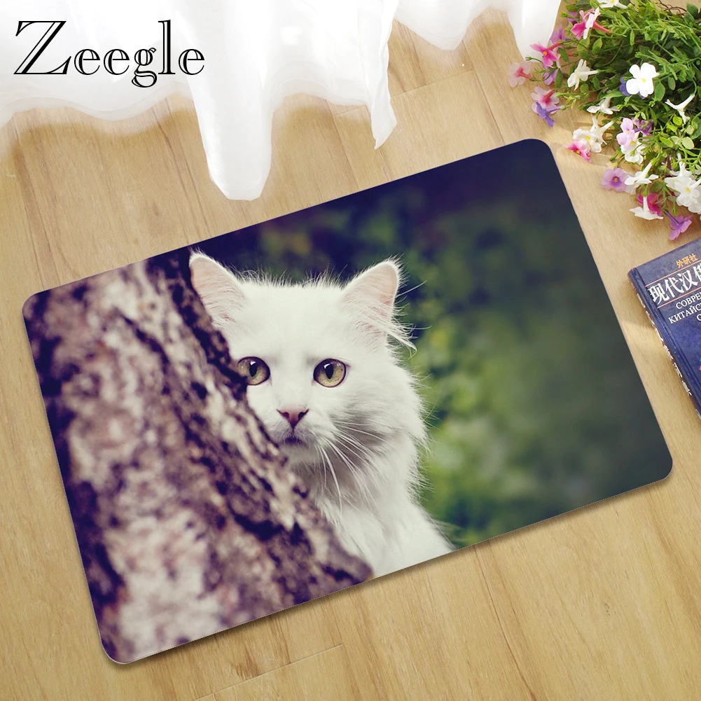 Zeegle резиновый коврик с 3D изображением кота для ванной комнаты коврики Придверный