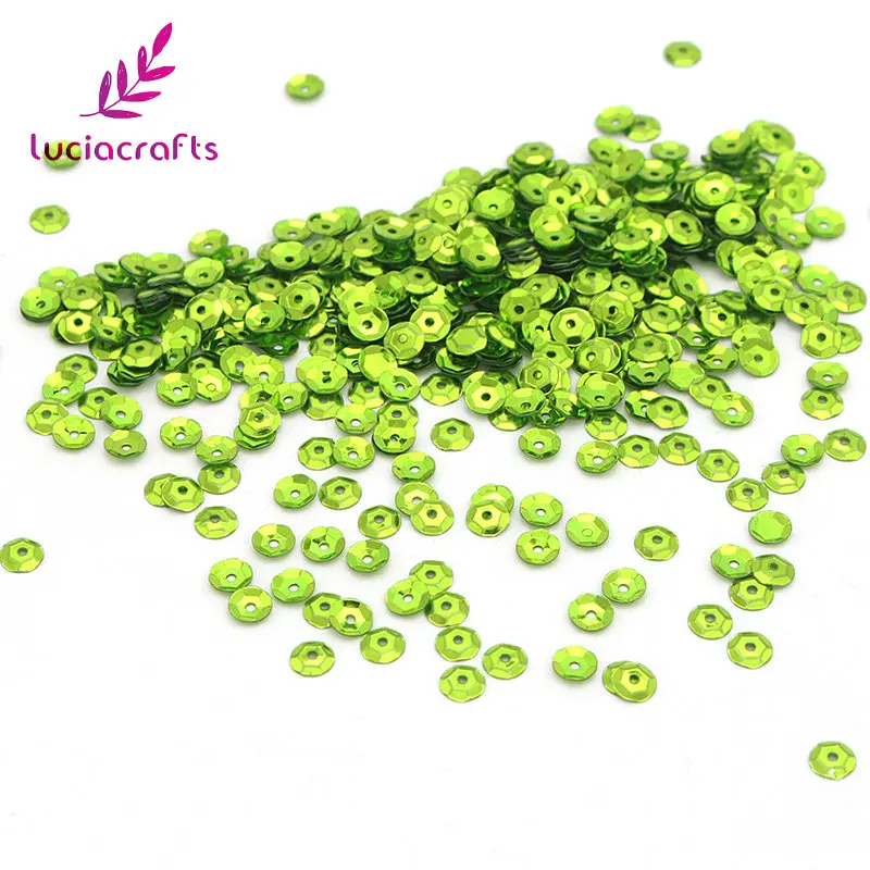 Grass green 20g Lucia crafts 5 мм 20 г/лот хлопья Радужная чашка с блестками плоские свободные блестки для шитья одежды платье DIY украшения D0802 - Цвет: Grass green 20g