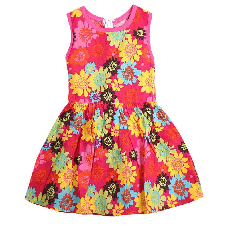 

HOT! Toddler Kids Girls Summer Princess Floral Lace Pierced Party Dress Age 2-7Y