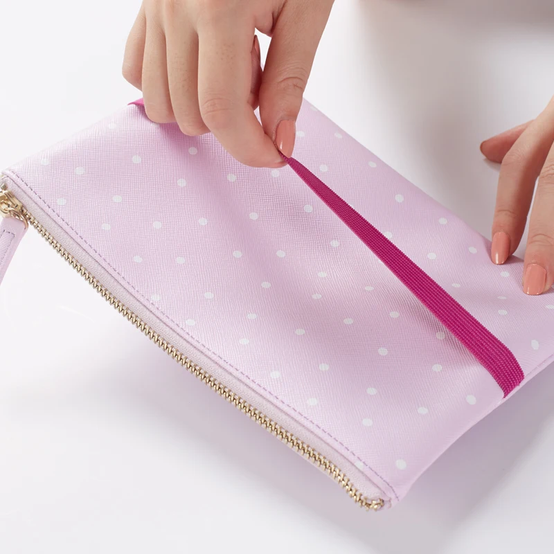 Никогда не розовый Kawaii кожи ручки мешок для Обувь девочек молния карандаш сумка с