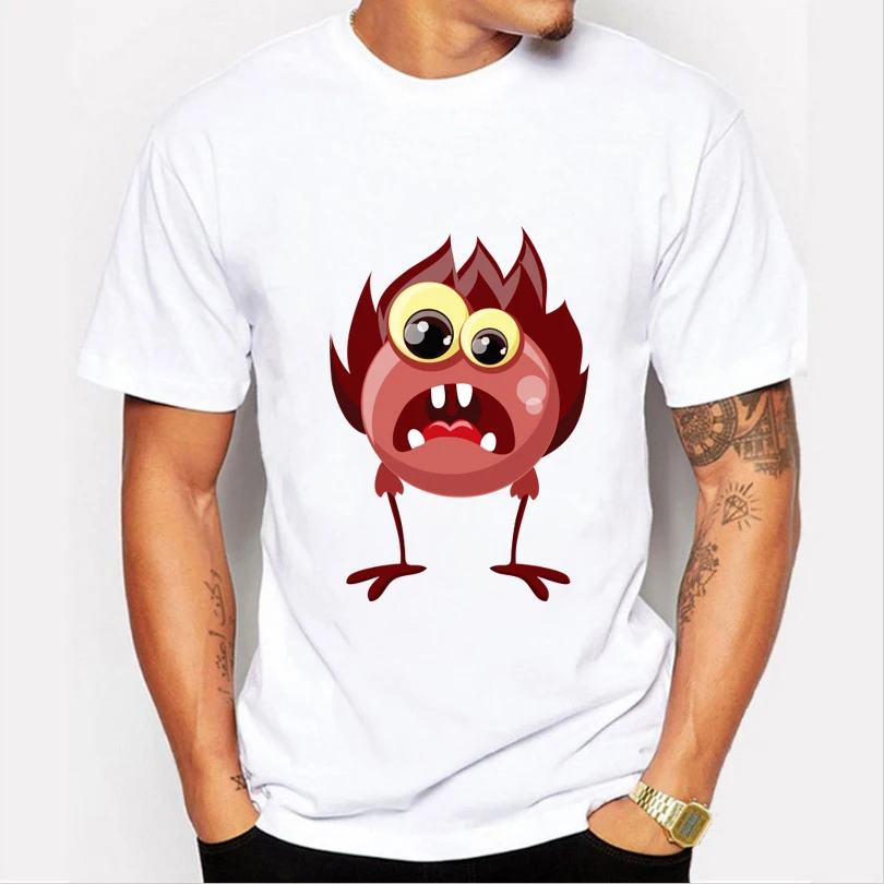 VINCKWTSV New 2017 Fashion t shirt Cartoon Bacteria Streetwear Men O-neck Modal Short Sleeve Novelty t-shirt | Мужская одежда