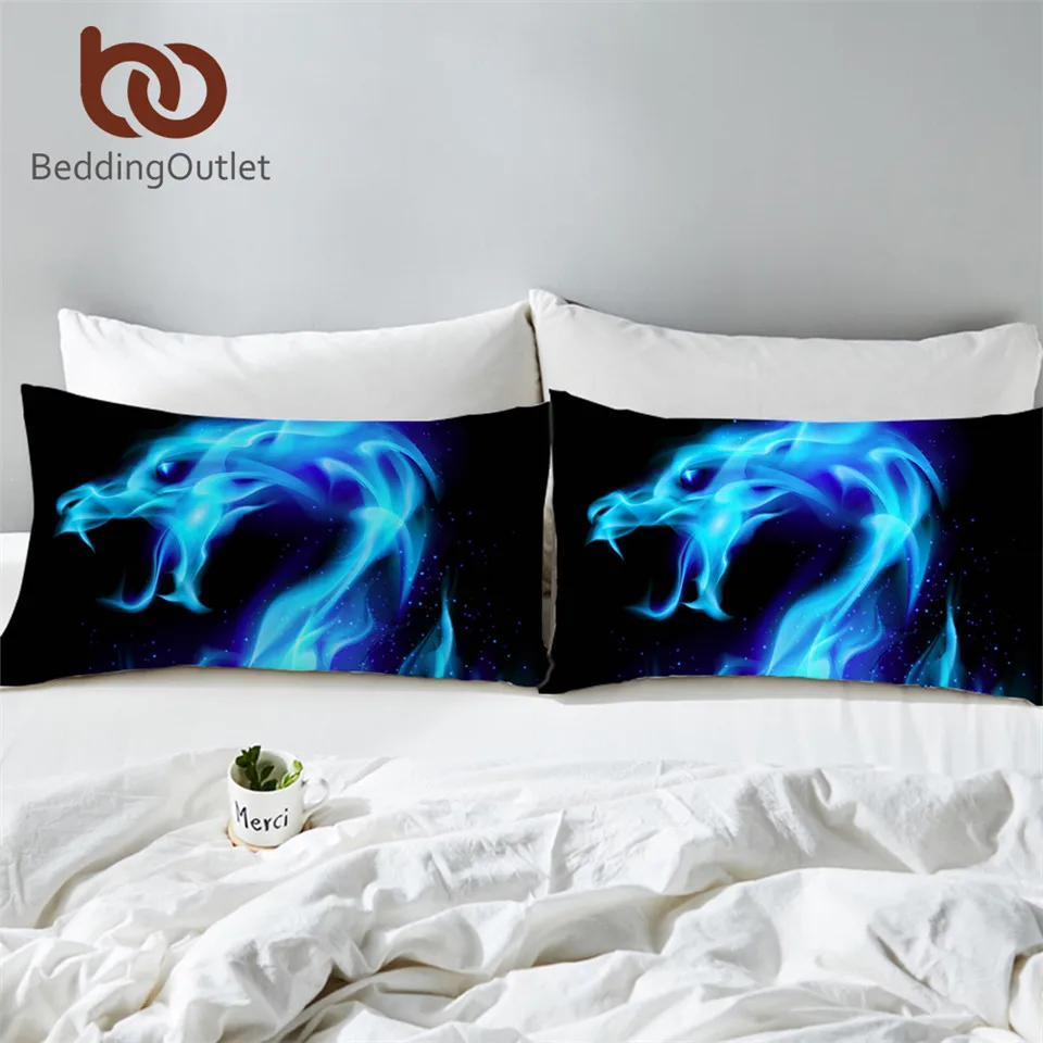 BeddingOutlet Голубая Подушка с рисунком в виде животного 50x75 см|Наволочка| |