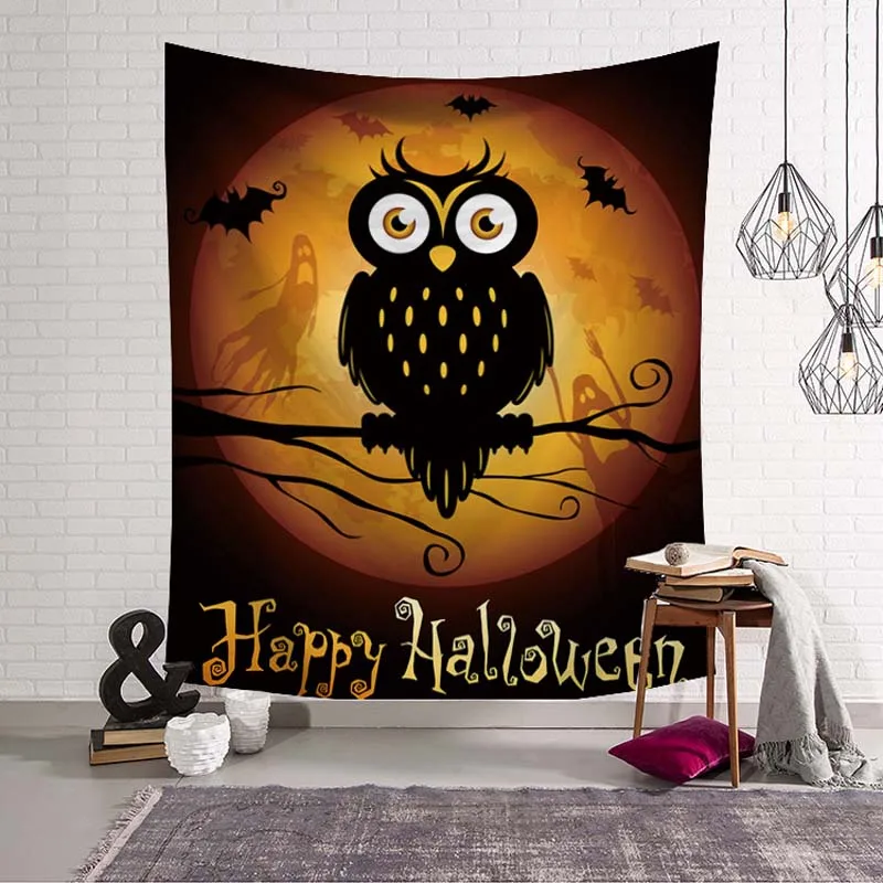 Счастливое украшение на стену Хэллоуин дверь подвесной гобелен дом с