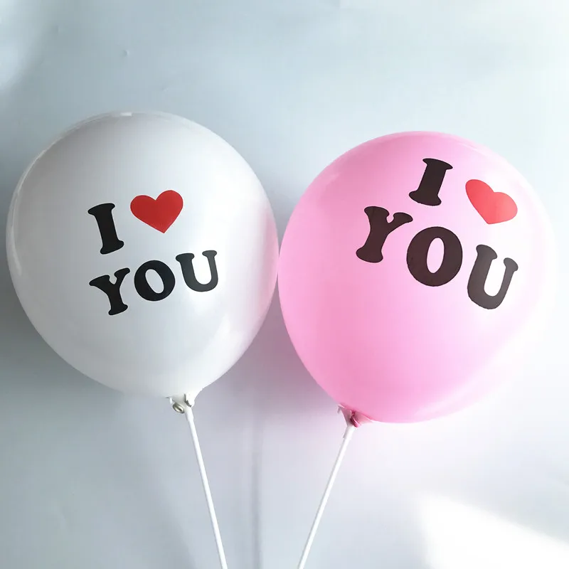 Латексные воздушные шары с надписью I Love You Heart 10 шт./лот 12 дюймов белые розовые