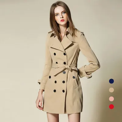 

Long Classic Double-breasted Women Trench B5