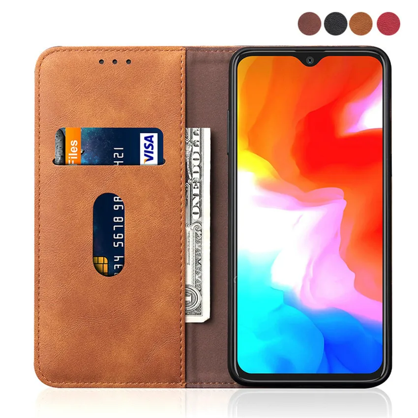 Роскошный кожаный чехол накладка для Oneplus 6 t флип кошелек подставка держатель