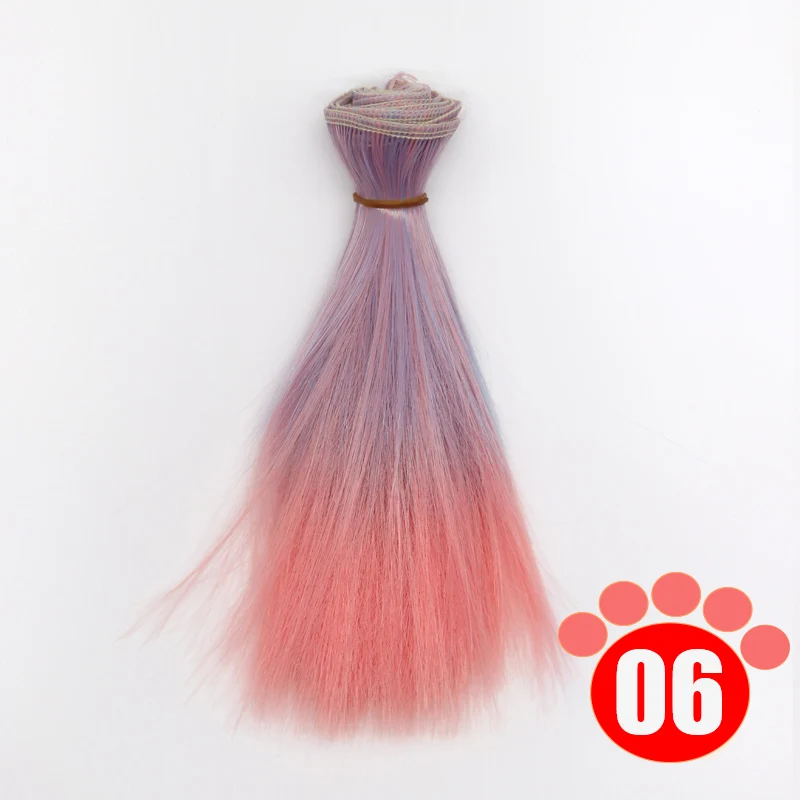 colour 06 Msiredoll bjd парик аксессуары 1 шт. 15*100 см или 25*100 см волосы куклы для 1/3 1/4 1/6 прямые волосы bjd парик diy - Цвет: colour 06