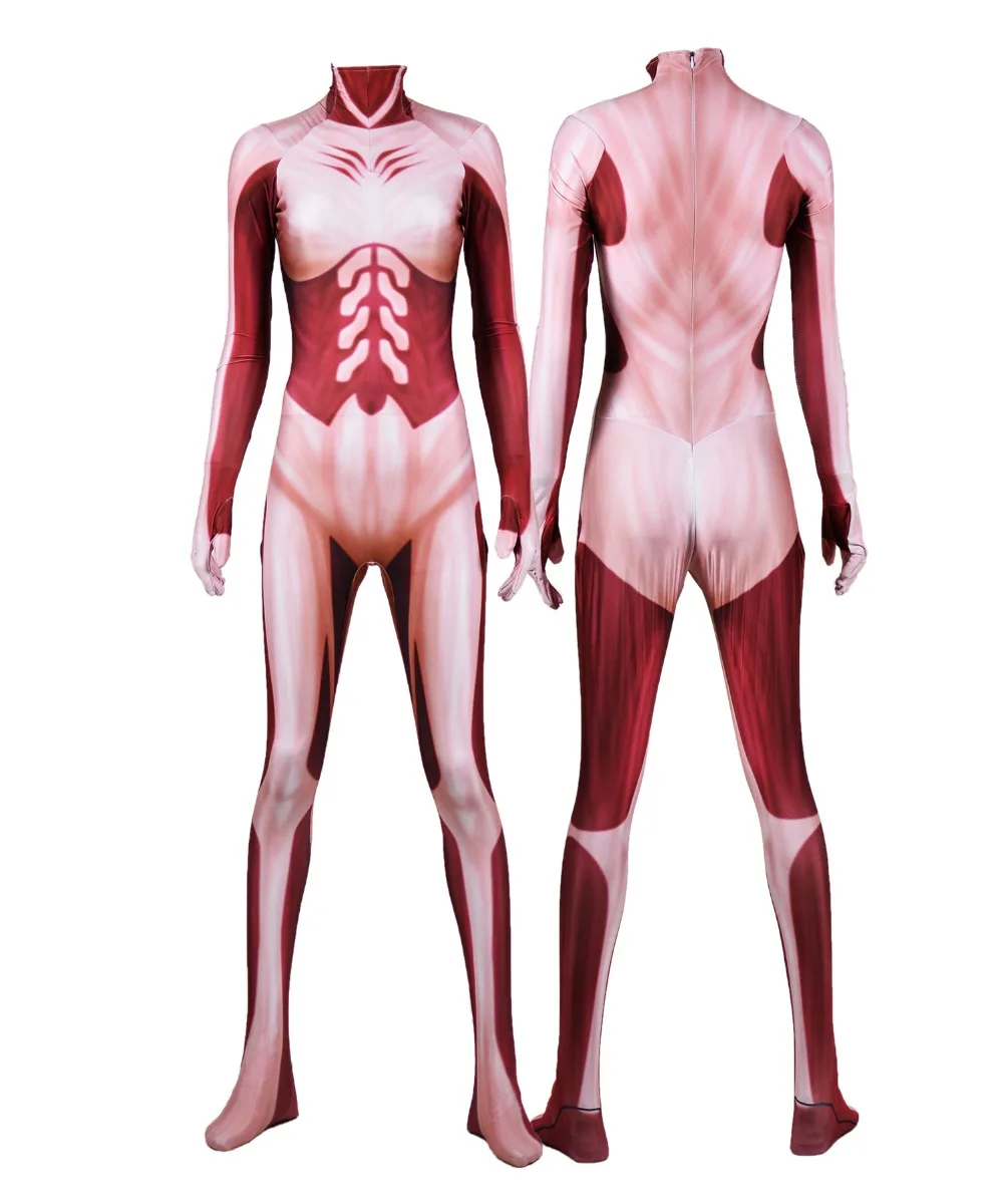 

Annie Leonhardt Female Titan Cosplay Costumes 3D Print Attack on Titan Halloween Zentai Catsuit Lycra Woman Girls Ladys Bodysuit