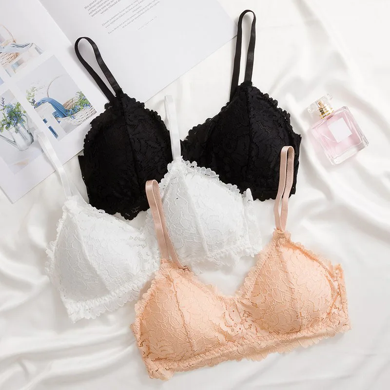 Летний женский кружевной бюстгальтер пуш ап без косточек женское нижнее белье