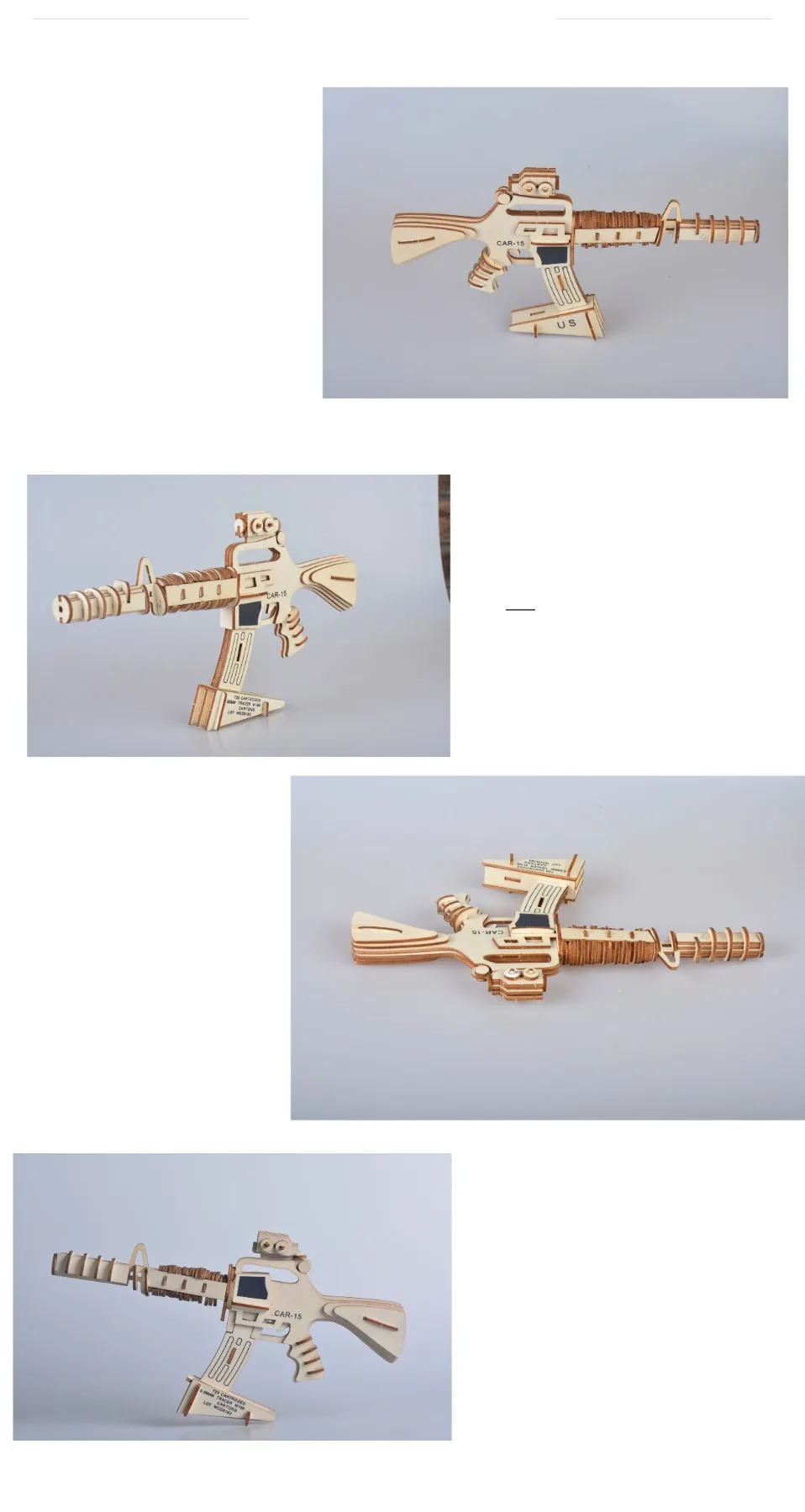 Лазерная резка 3D деревянная головоломка военный оружие карабин пистолет DIY Набор для сборки детские развивающие деревянные игрушки для детей мальчиков