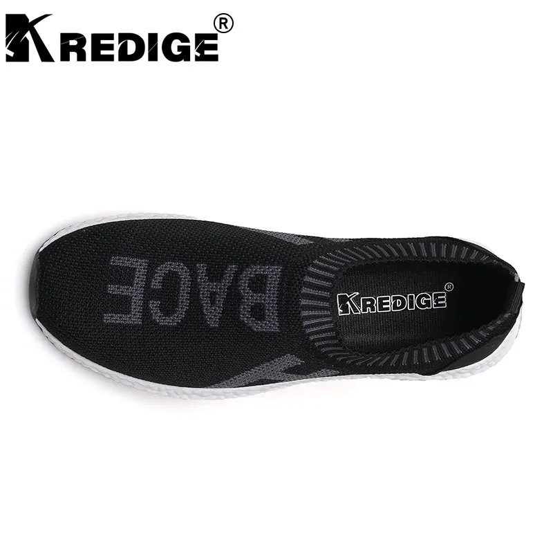 KREDIGE Breathable Net Lazy Foot Pedal Men's Shoes New Slip-On Alphabet Splicing Light Stretch Fabric Big Size Men | Обувь