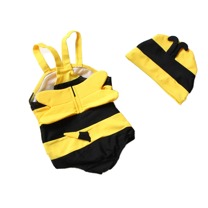 Милый купальник для маленьких девочек дизайнерский с принтом в виде пчелы