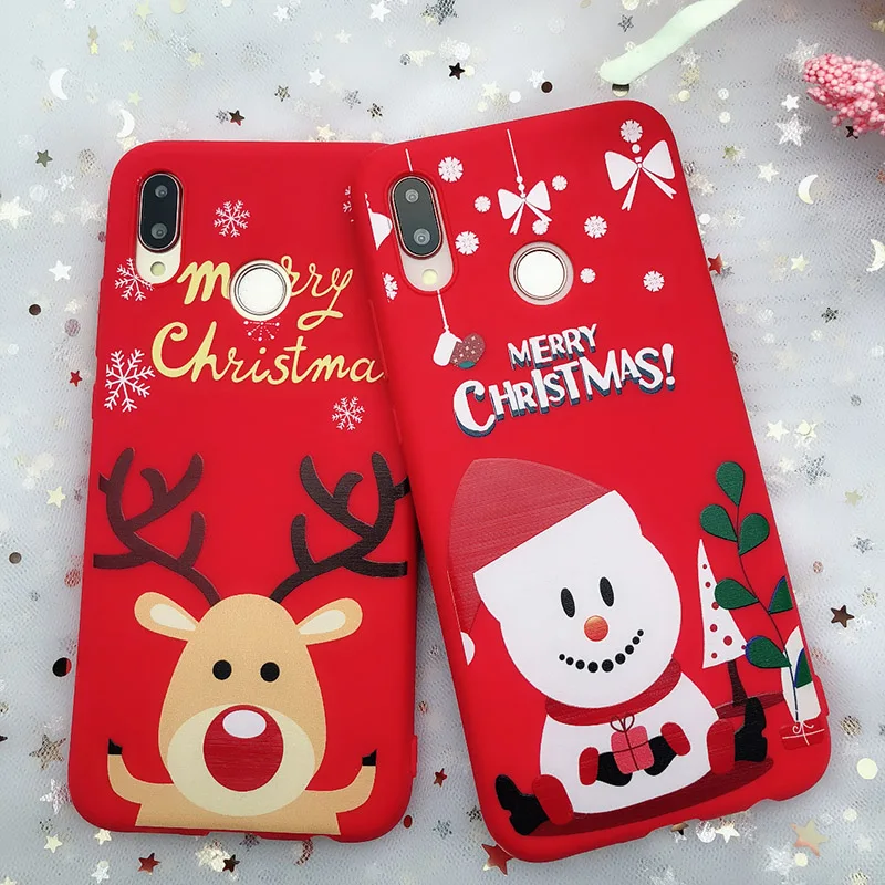 Christmas Soft Matte Case For Huawei P20 lite pro P8 9 10 P smart Mate 20 Honor 7A 7C 8X Y5 Y6 Y7 Y9 | Мобильные телефоны и