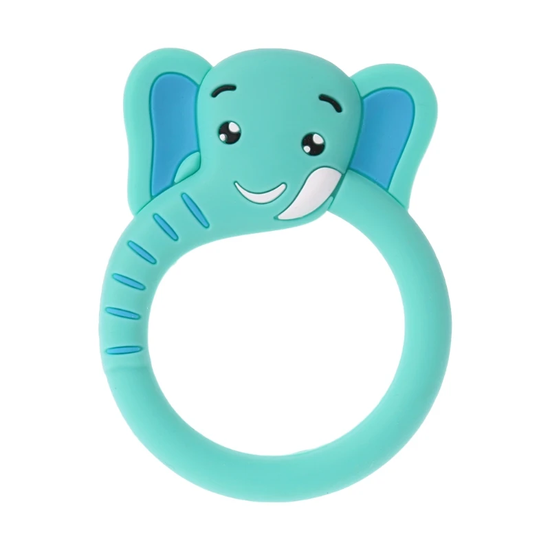 Синий Жираф слон BearBaby Прорезыватель для зубов соска мультфильм Прорезыватель для кормления Силиконовые бусы, не содержат Бисфенол А игрушки - Цвет: Синий