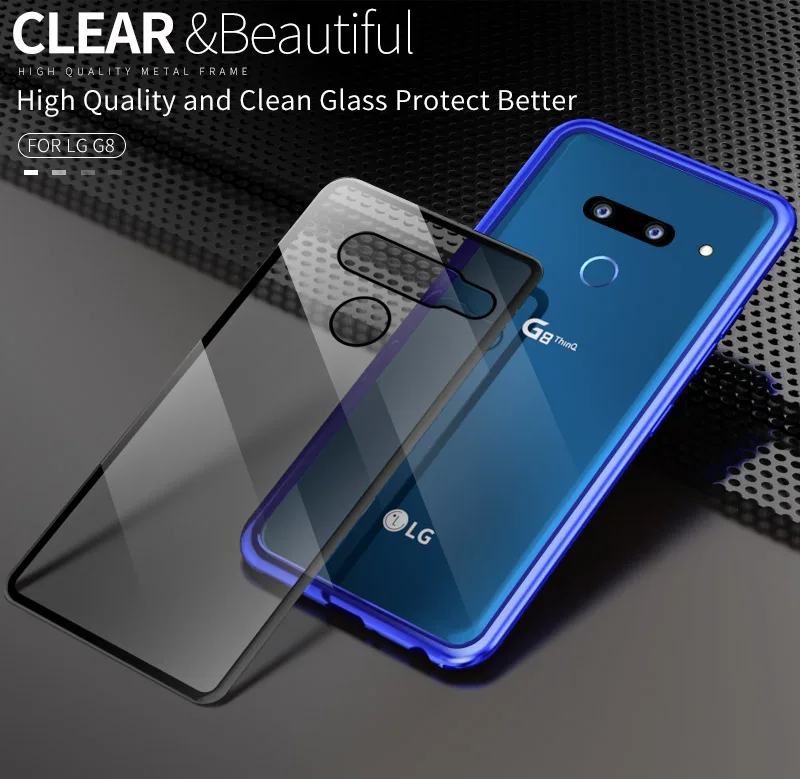 Чехол для LG G8 ThinQ Чехол класса люкс задней панели из закаленного стекла и алюминия металлический бампер чехол для LG G8 ThinQ 2 3 задних Камера с полной защитой от ударов
