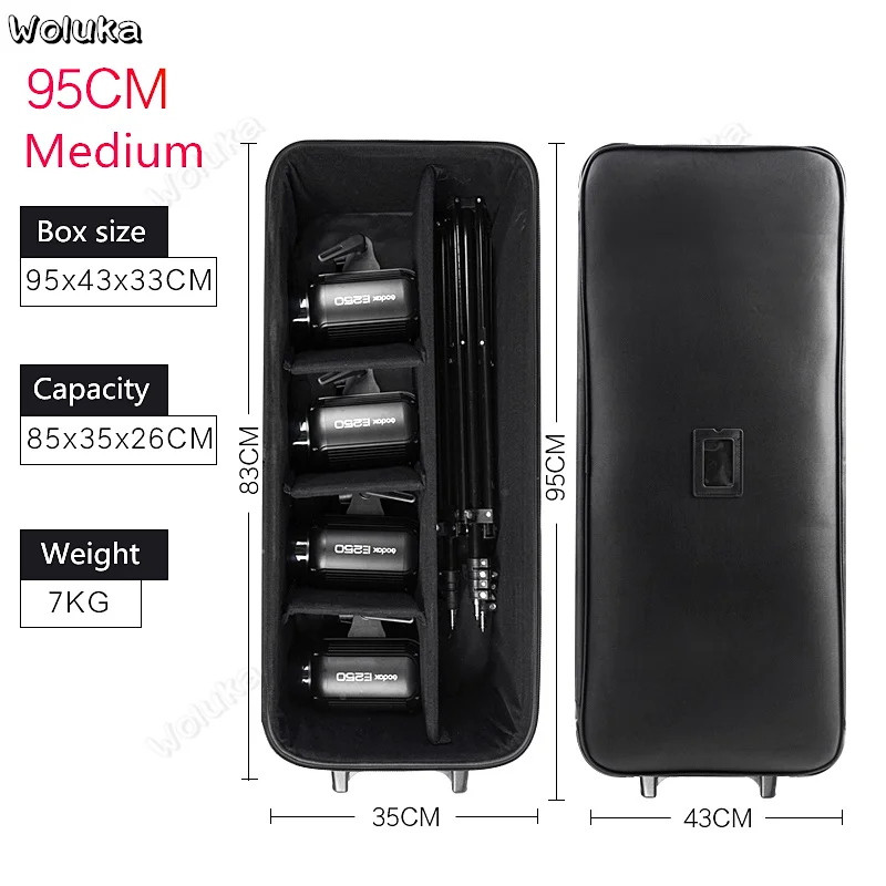 Medium Carry Case Студийный чехол для переноски, коробка на колесиках для вспышки, безопасный портативный багажный светильник, сумка-подставка, сумка для хранения фона CD50 T11 - Цвет: Medium Carry Case