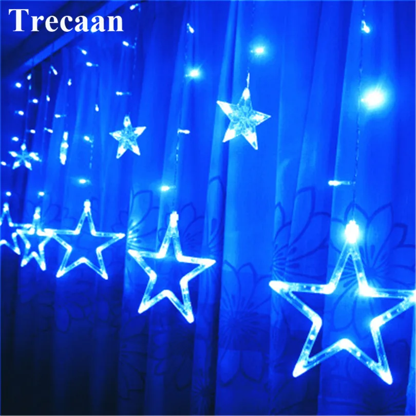 

LED Window Curtain Lights 2.5M 12 Star String Fariy Lights 8 Modes Xmas Home Holiday Party Wedding Decoration EU/US Controller
