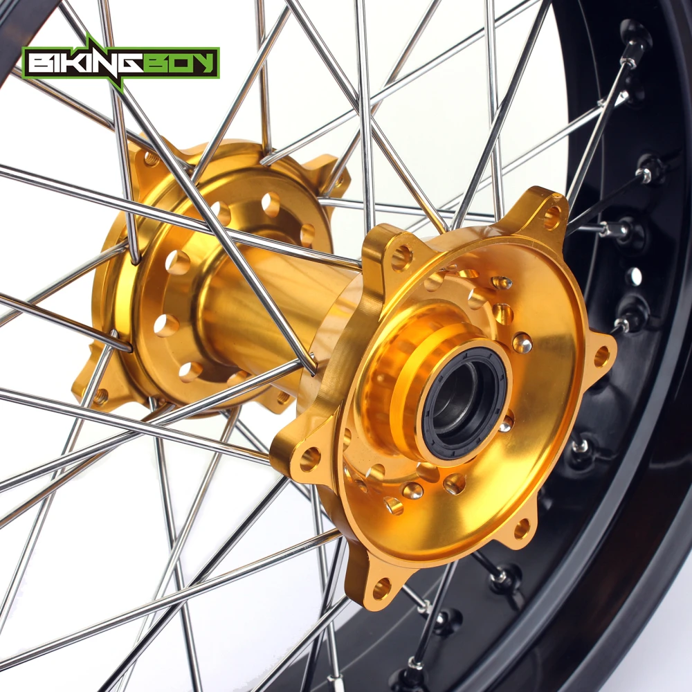 BIKINGBOY Supermoto 3 5 4 25 17 &quotпередний задний обод колеса ступица для Suzuki RMZ 250 07 19 RM Z 450 2005
