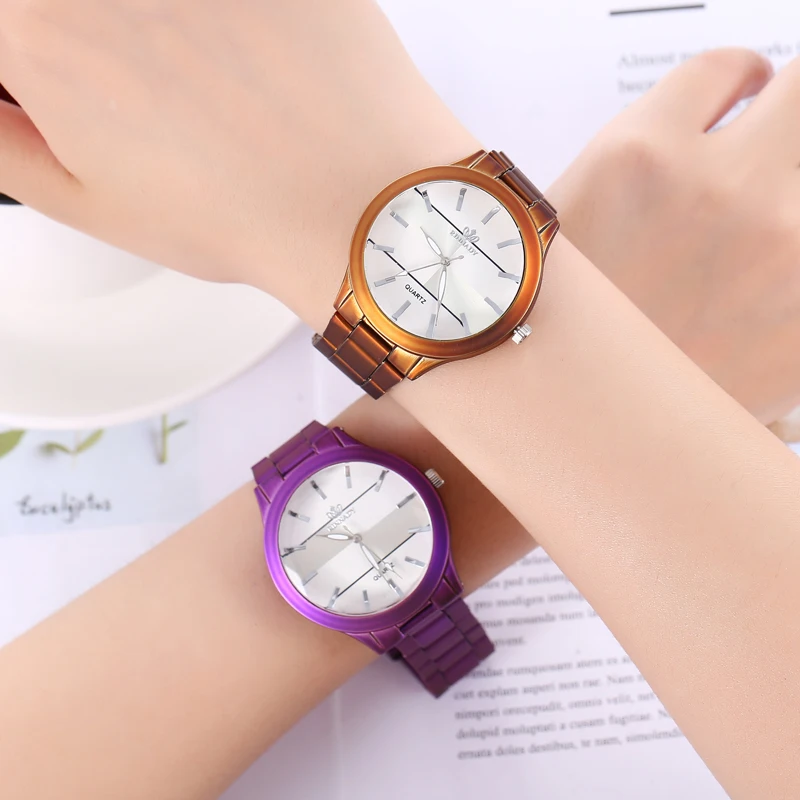 Женские часы 6 видов цветов модные брендовые повседневные из нержавеющей стали