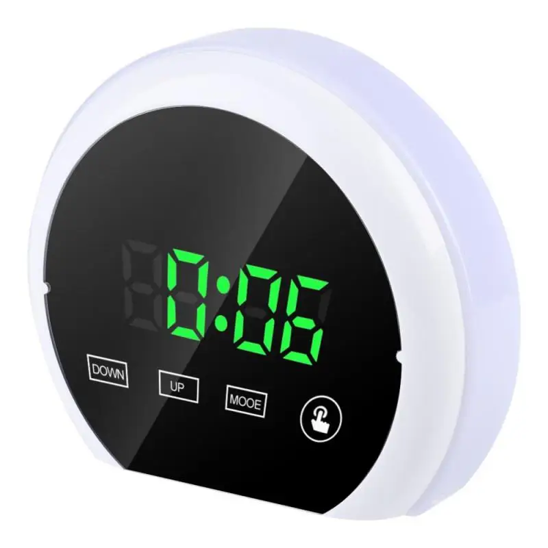 Зеркальная поверхность цифровой будильник цветной светодиодный ночник с