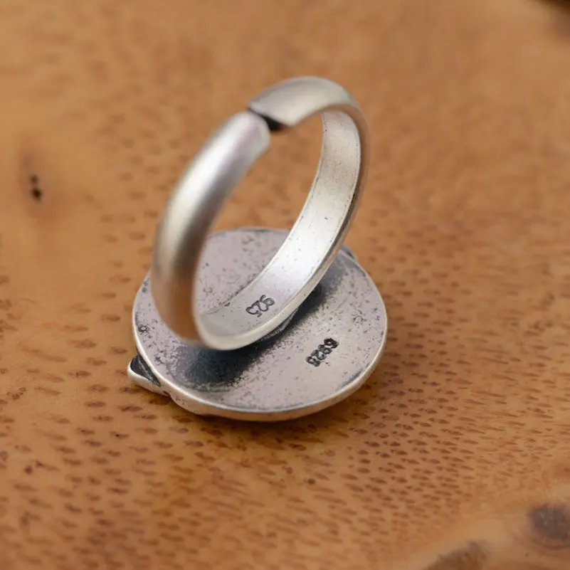 Женское кольцо из серебра 100% пробы регулируемый размер|thai silver ring|horse ringrings for women |