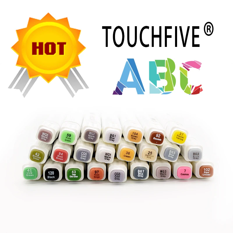 Спиртовые эскизные маркеры TOUCHFIVE с двумя головками ручка для рисования манги