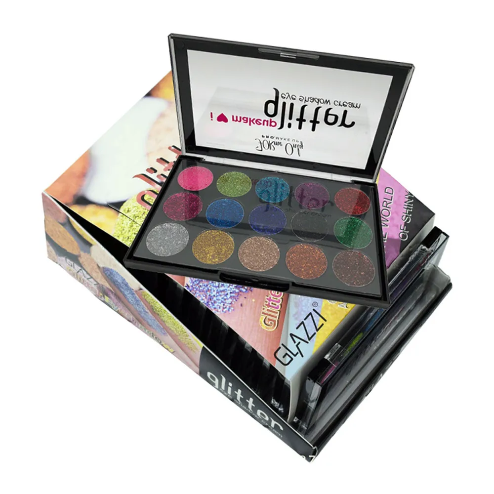15 цветов Shimmer Блеск тени для глаз с металлическим отливом Палитра Пигмент Faced Nude