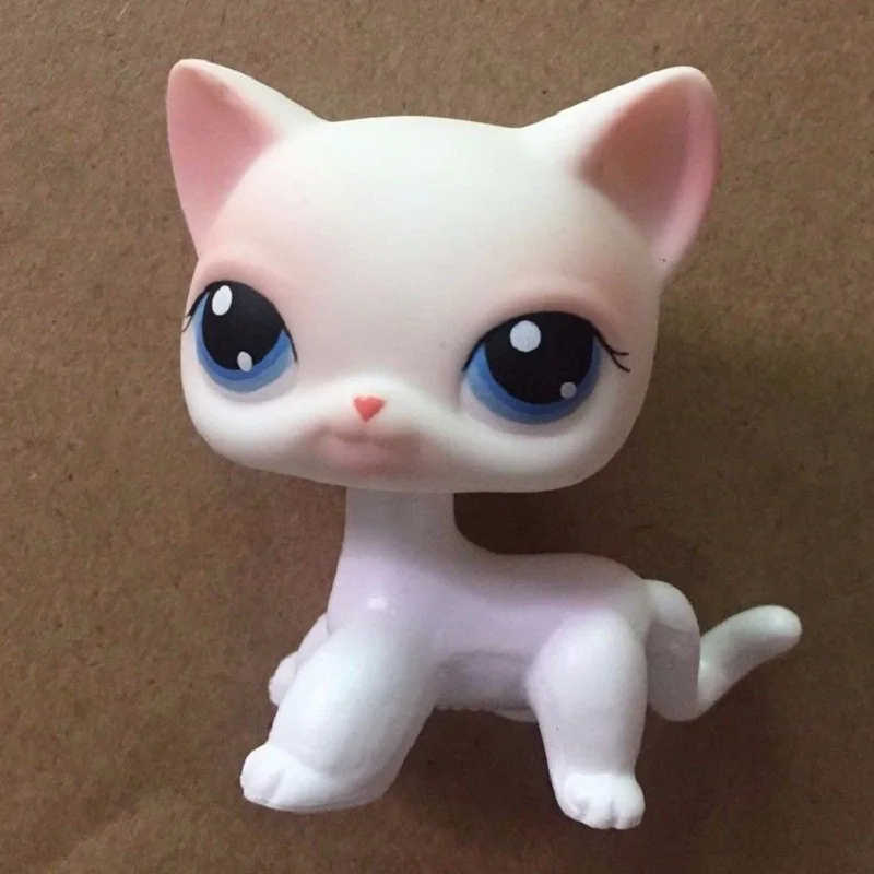 rare pet shop lps standing little short hair cat pink#2291 grey#5 black#994 old original pet toys kitten free shipping