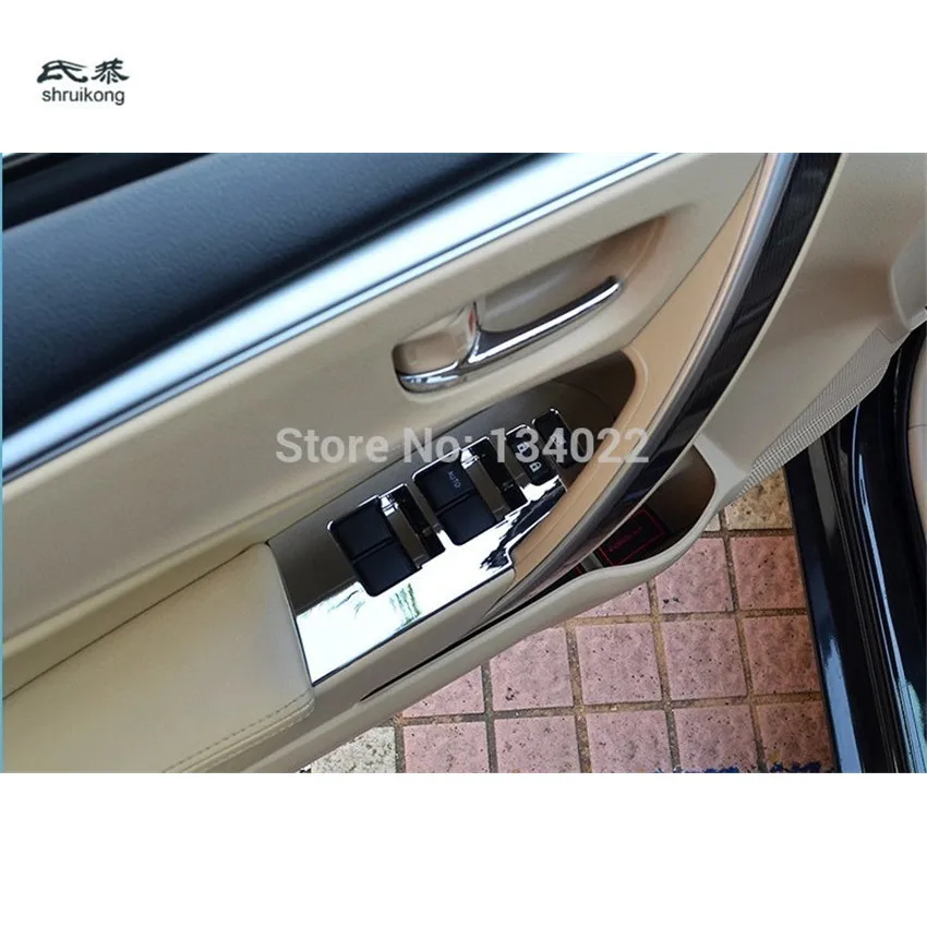 

4PCS/Lot For Toyota Corolla 2014-2018 Car Stickers ABS Chrome Window Lift Control Panel Decoration Sequins