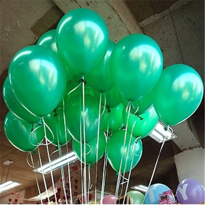 Green Round 10 шт красные черные белые шары Надувное свадебное украшение воздушный шар с надписью "Happy Birthday" Вечерние шары baloons balon - Цвет: Green Round