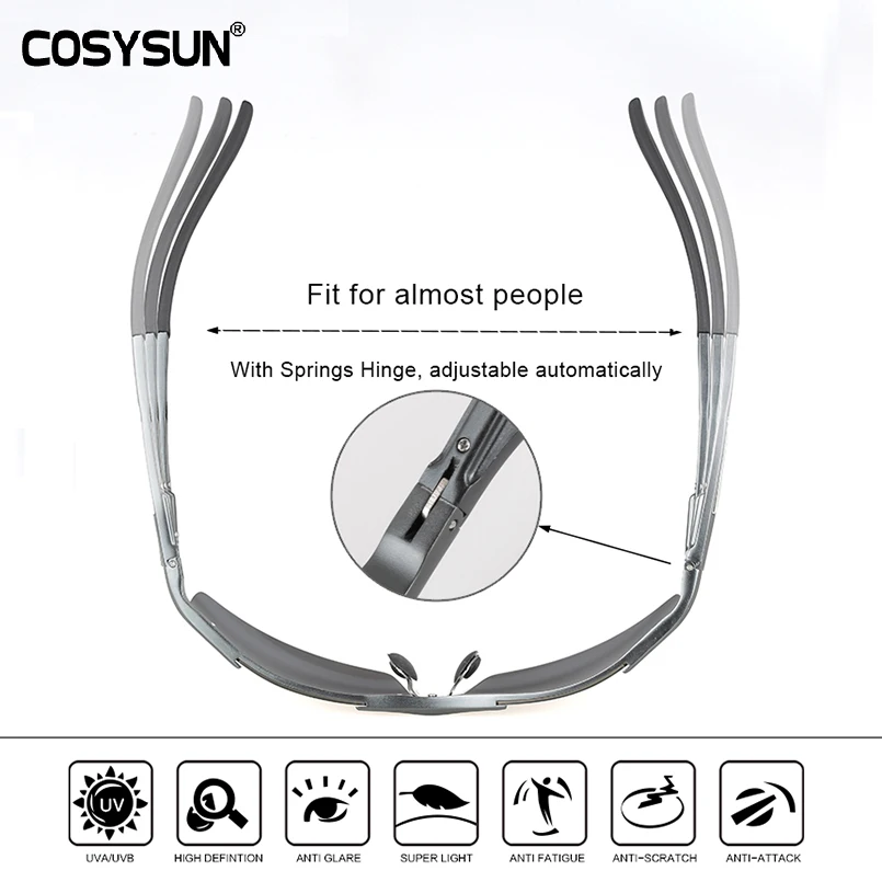 Солнцезащитные очки COSYSUN Мужские поляризационные зеркальные солнечные