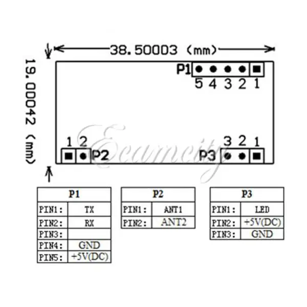 Для сертификации QC Pro 125 кГц EM4100 RFID карта модуль для чтения платы RDM6300 UART совместим с модулями Arduino 38,5 мм x 19 мм x 9 мм