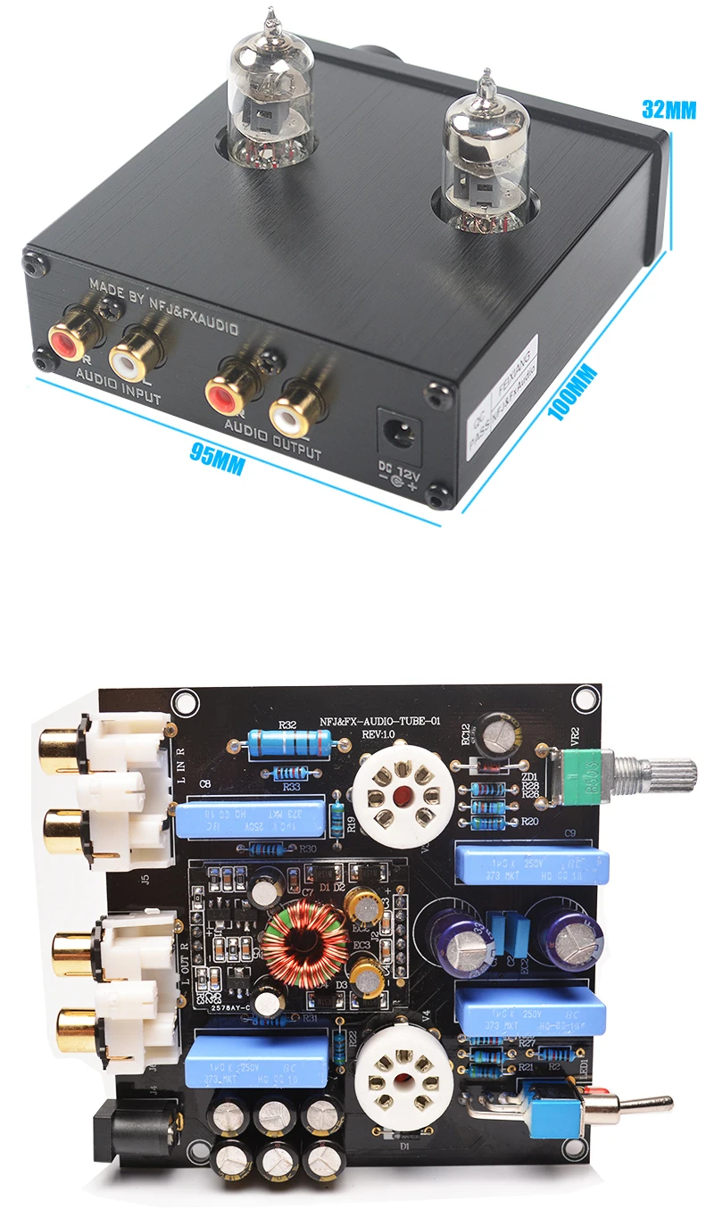 FX-AUDIO TUBE-01 мини Hifi Bile 6J1 ламповый предусилитель усилитель Предварительный усилитель желчный буфер домашний кинотеатр усилитель DC12V