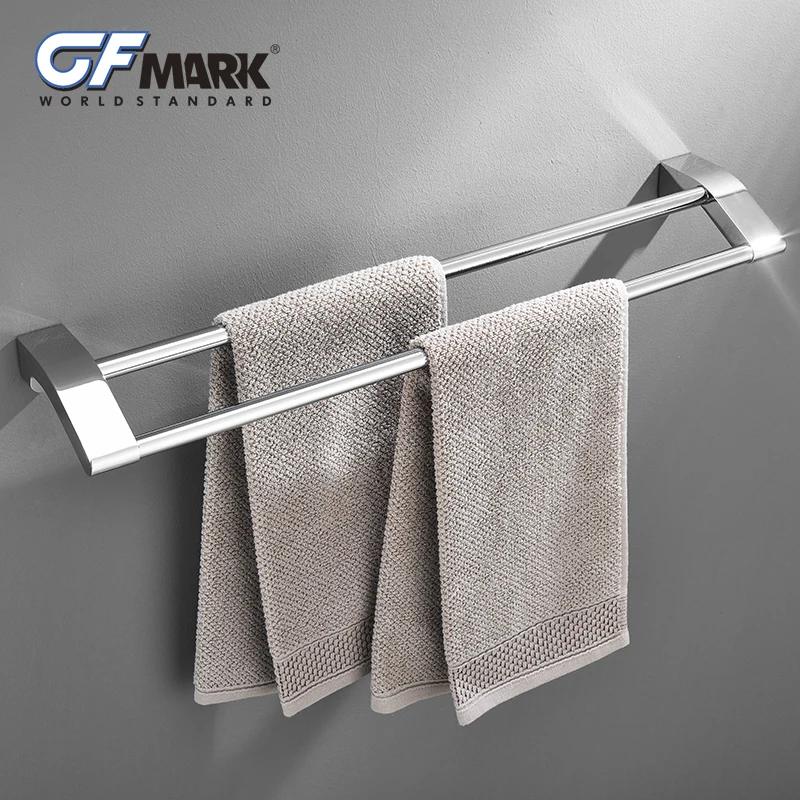 GFmark хромированный держатель для полотенец с двойным покрытием настенный вешалка