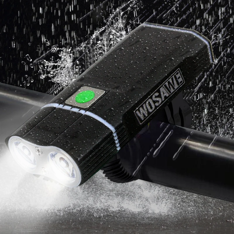 WOSAWE 2400 люмен Велосипедный свет с 18650 встроенными батареями USB Перезаряжаемый