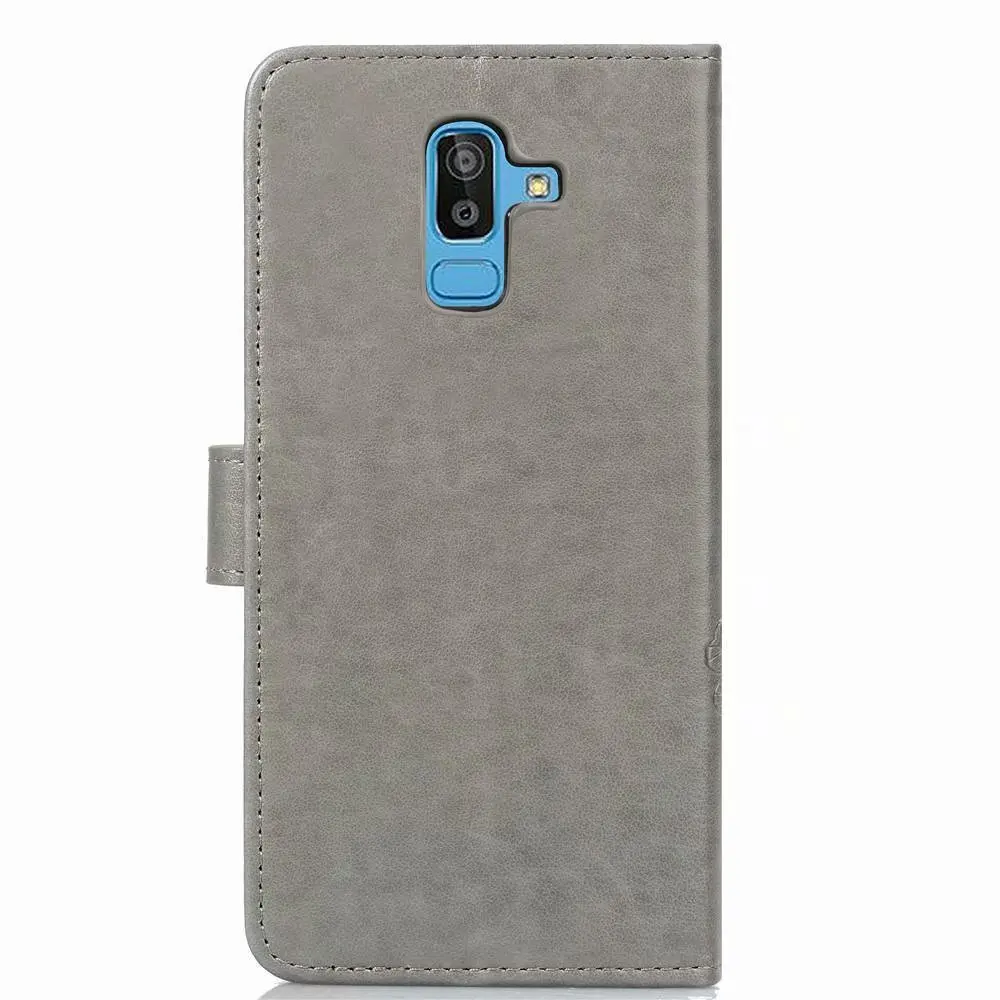 Чехол для Samsung Galaxy J8 2018 чехол с четырехлистным клевером флип кошелек кожаный
