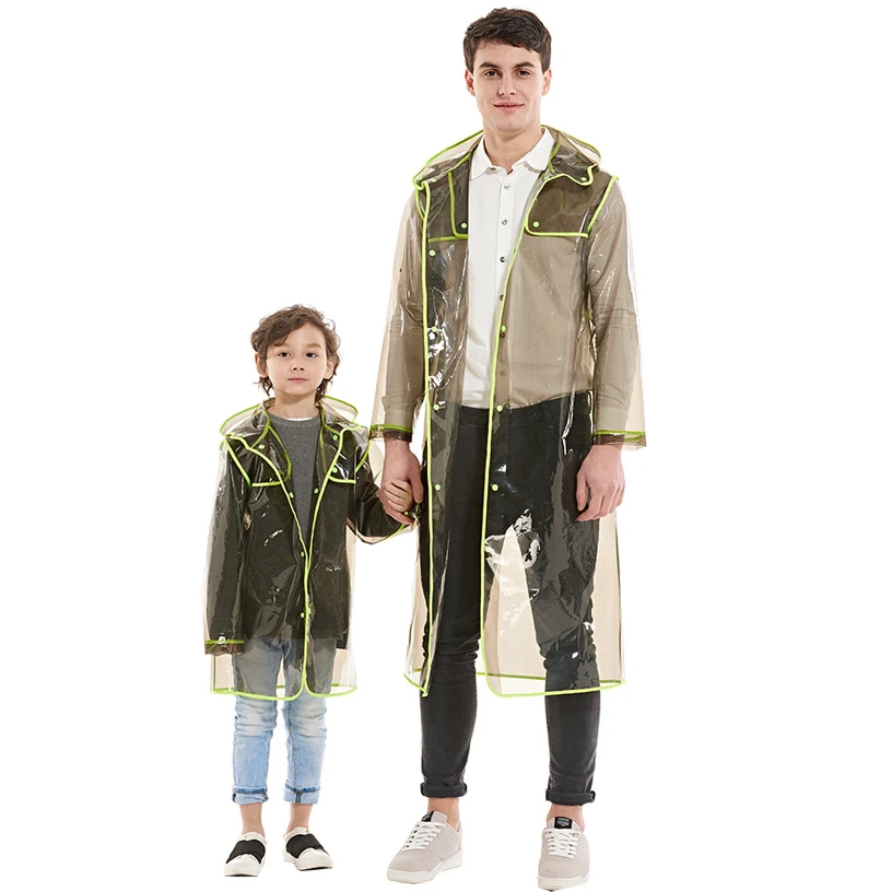 Водонепроницаемый прозрачный дождевик для мужчин и женщин унисекс ветровка